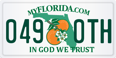 FL license plate 0490TH