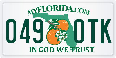 FL license plate 0490TK