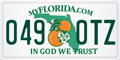 FL license plate 0490TZ