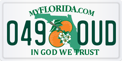 FL license plate 0490UD