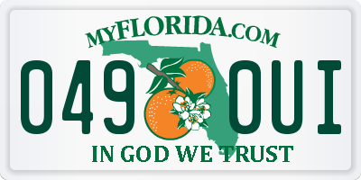 FL license plate 0490UI