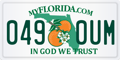 FL license plate 0490UM