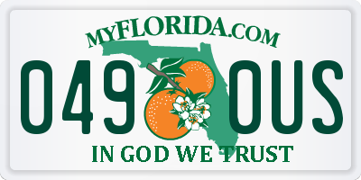 FL license plate 0490US