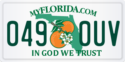 FL license plate 0490UV