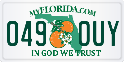 FL license plate 0490UY