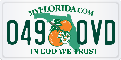 FL license plate 0490VD