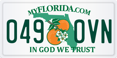 FL license plate 0490VN