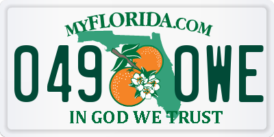 FL license plate 0490WE