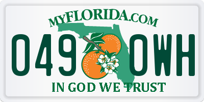 FL license plate 0490WH