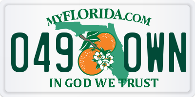FL license plate 0490WN