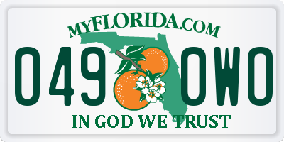 FL license plate 0490WO