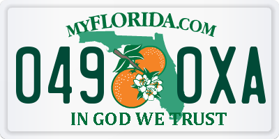 FL license plate 0490XA