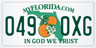 FL license plate 0490XG
