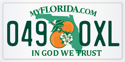FL license plate 0490XL