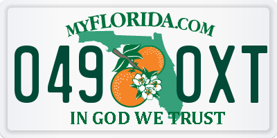 FL license plate 0490XT