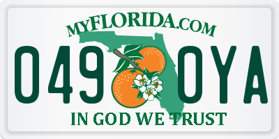 FL license plate 0490YA