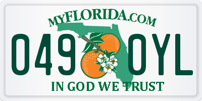FL license plate 0490YL