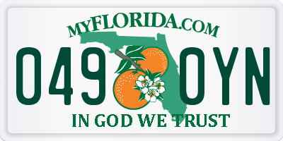 FL license plate 0490YN