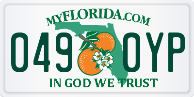 FL license plate 0490YP