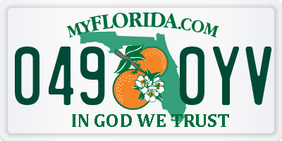 FL license plate 0490YV