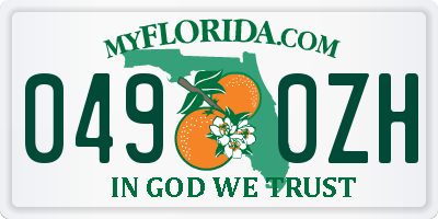 FL license plate 0490ZH