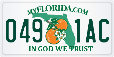 FL license plate 0491AC