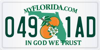 FL license plate 0491AD
