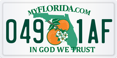 FL license plate 0491AF