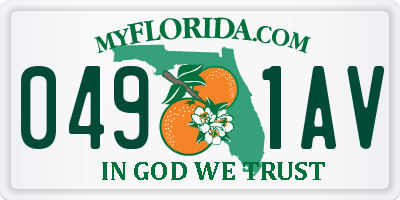 FL license plate 0491AV