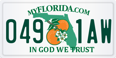 FL license plate 0491AW