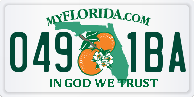 FL license plate 0491BA
