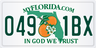 FL license plate 0491BX