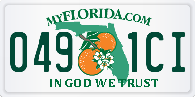 FL license plate 0491CI