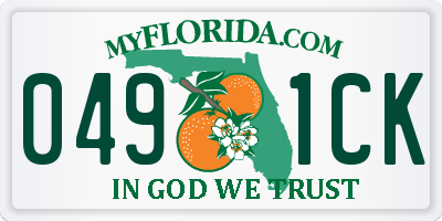 FL license plate 0491CK