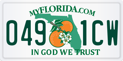 FL license plate 0491CW