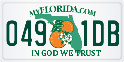 FL license plate 0491DB