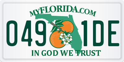 FL license plate 0491DE