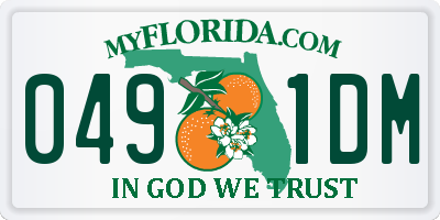 FL license plate 0491DM
