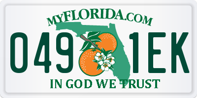 FL license plate 0491EK
