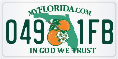 FL license plate 0491FB