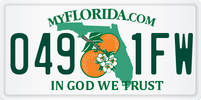 FL license plate 0491FW