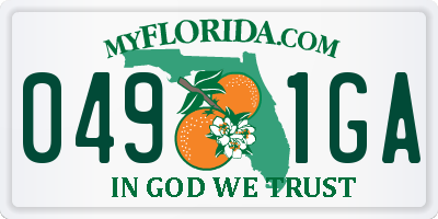 FL license plate 0491GA