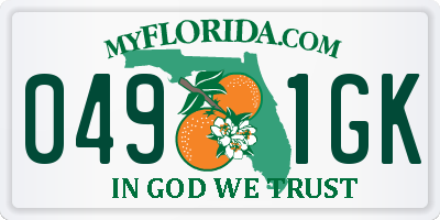 FL license plate 0491GK