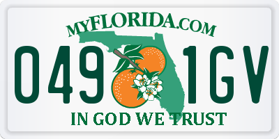 FL license plate 0491GV