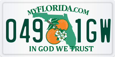 FL license plate 0491GW