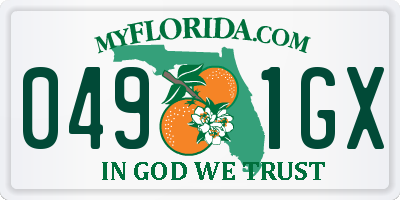 FL license plate 0491GX