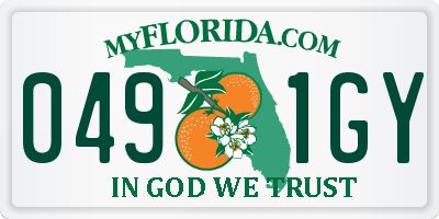 FL license plate 0491GY