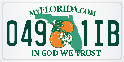 FL license plate 0491IB