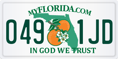 FL license plate 0491JD