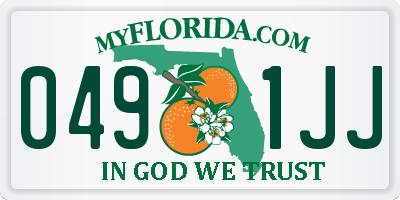 FL license plate 0491JJ